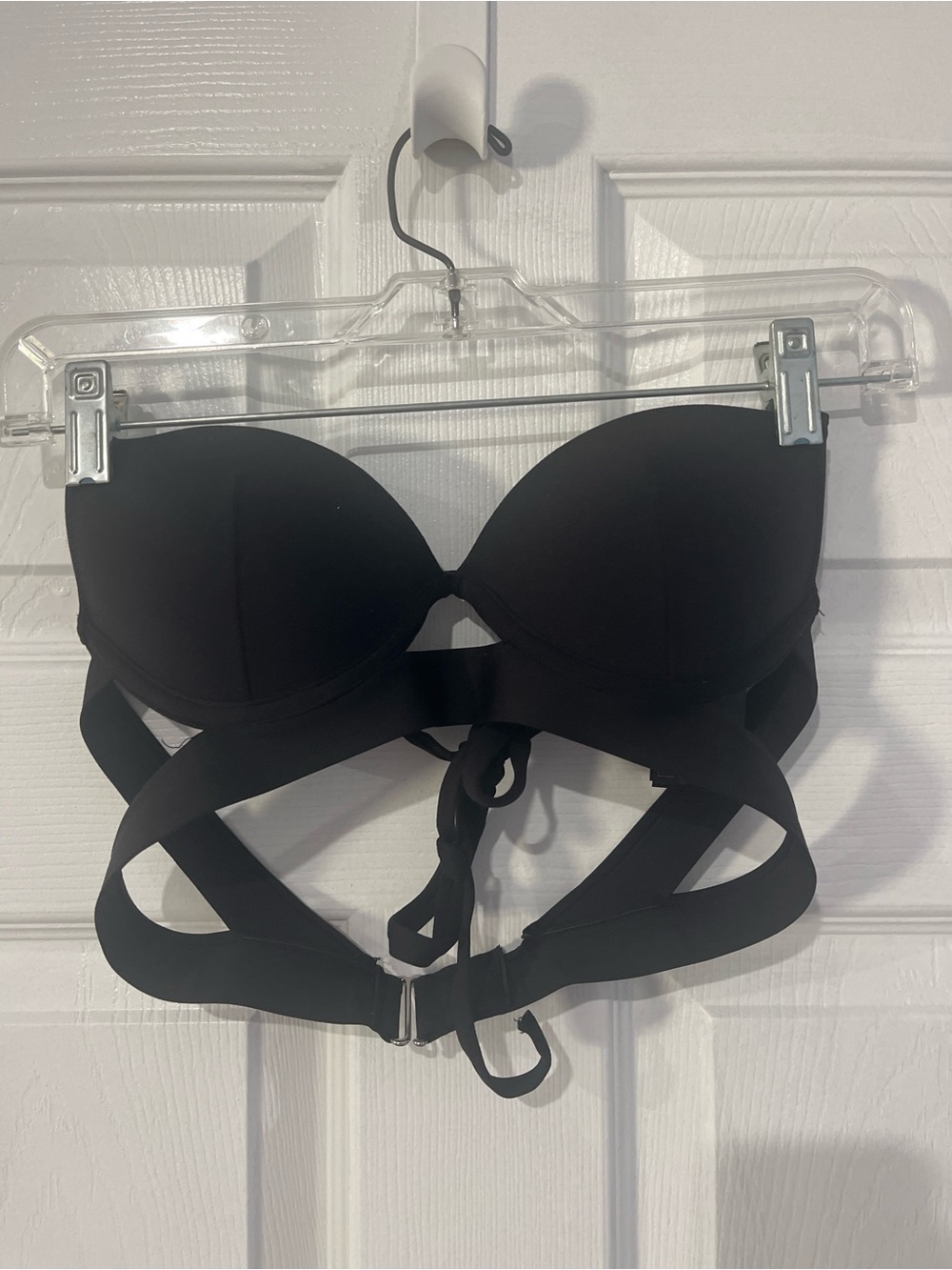 Black Strappy Push-Up swim top